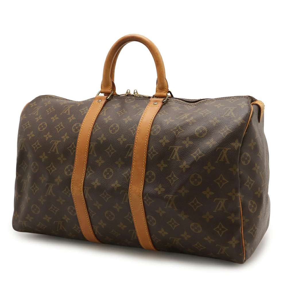 Louis Vuitton Bag Monogram Keepall Boston Handbag Travel Brown